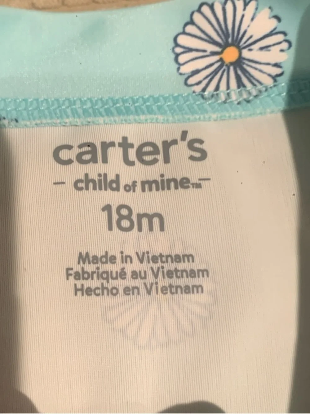 Carter's Aqua Long-Sleeve Floral-Print One-Piece